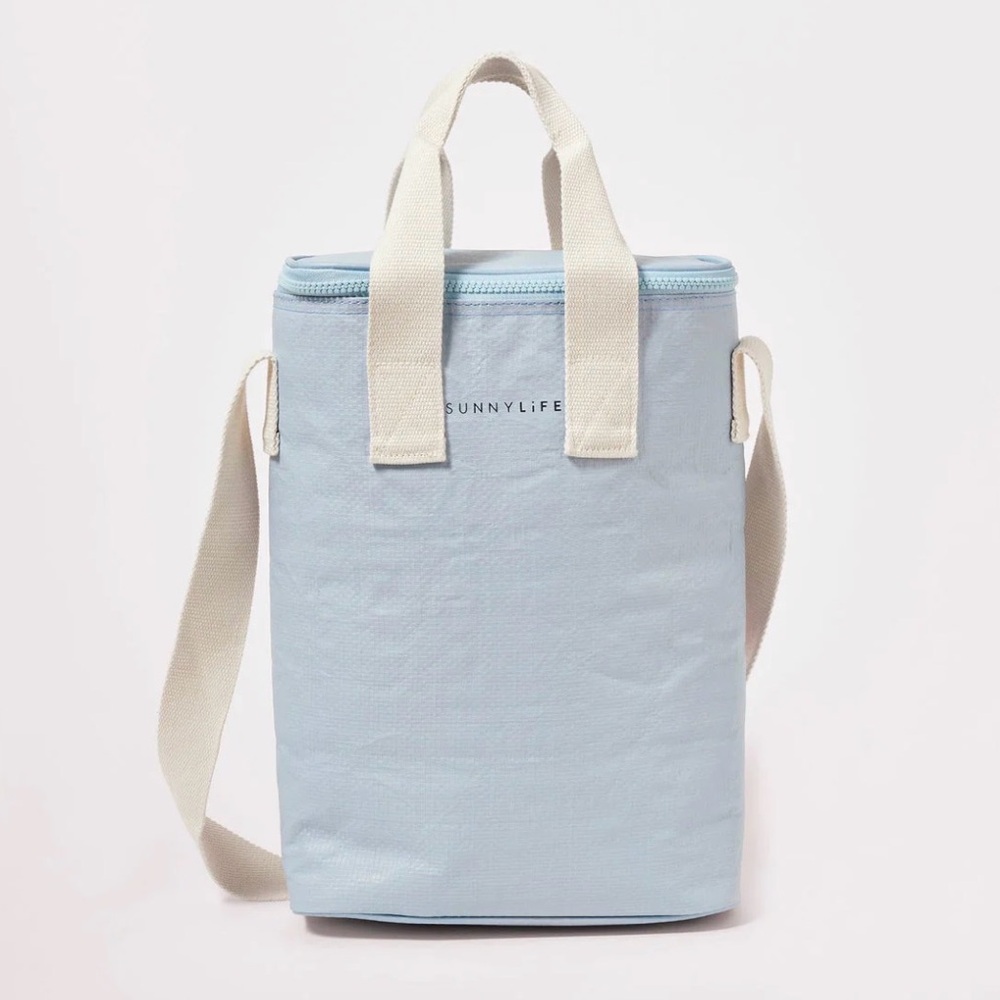 Sunnylife Light Blue Canvas Tote with Cream Straps